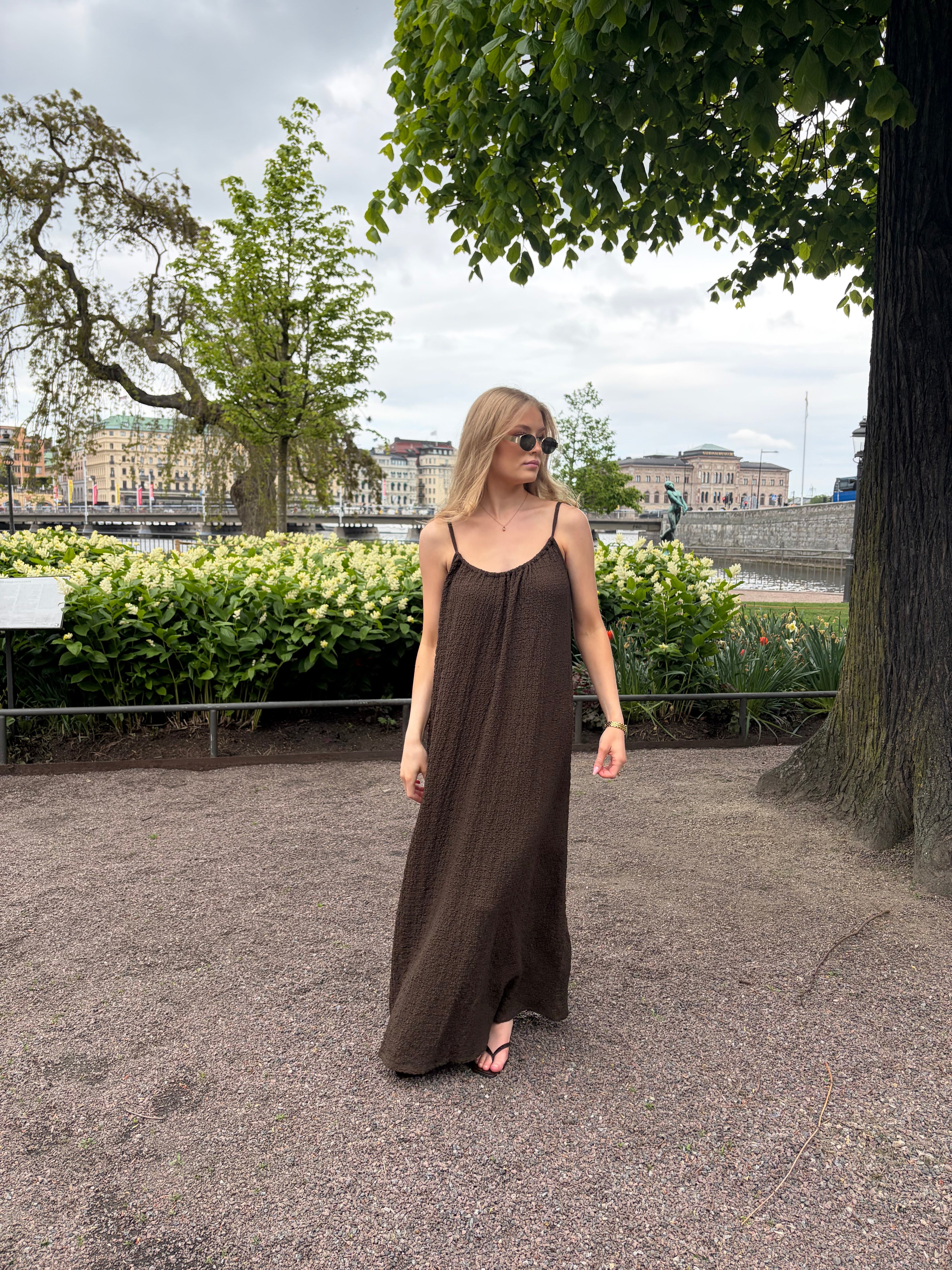 VILINDAU Long Dress - Slate Black